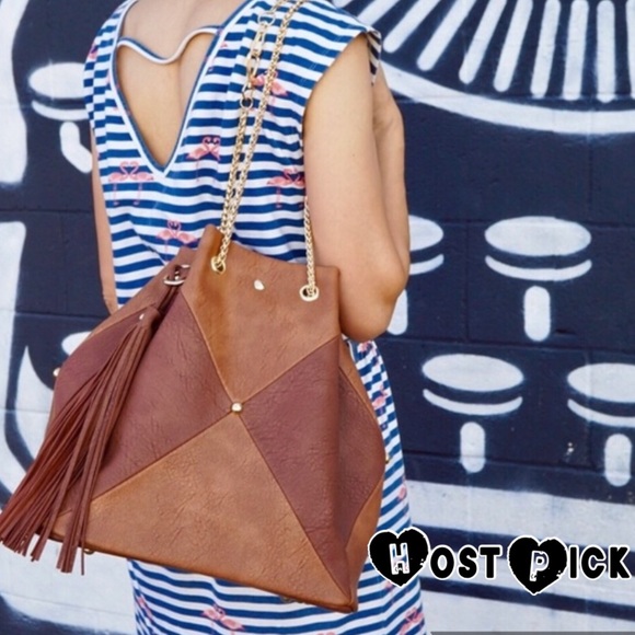 🛍HP❣️V E G A N || LEATHER COLOR-BLOCK - Picture 6 of 8